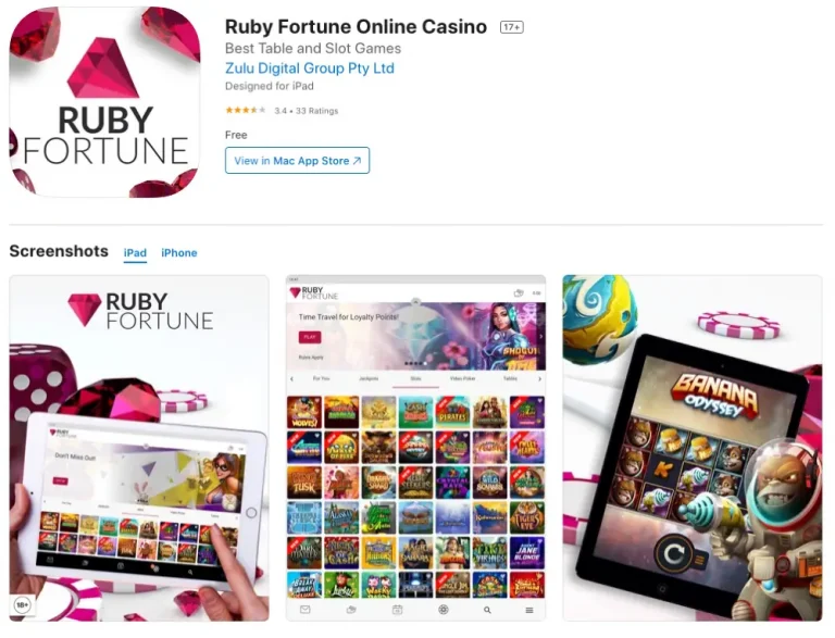 Ruby Fortune Casino Mobile App